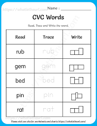Cvc Words Read Trace And Write Worksheets Your Home Teacher