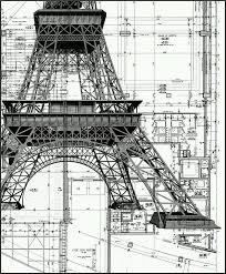 Blueprint In Black And Gray Eiffel Tower Architecture Drawing Architecture Sketch
