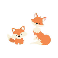 Baby Fox Clipart Black And White Fox Family Of 3 Or Family Of 4 Wall Decal Nursery Decor Fox Etsy Woodland Baby Room Nursery Wall Decals Baby Wall Decals