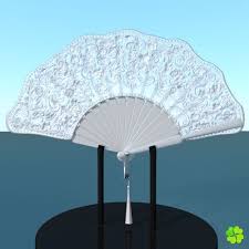 Hand Fan Lace Multicolor Low Poly 3d Model