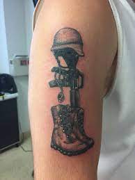 It's a tribute for ssg jimmy mcnaughton. Battlefield Cross Ankle Tattoo For Girl Memorial Tattoos Small Neck Tattoos