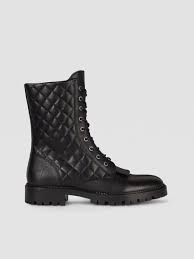 Quilted Leather Combat Boots