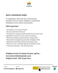 At eni, we are looking for a hse supervisor (well ops) within mizamtec for our activities offshore in the gulf of mexico. Hse Prime Pelatihan Ahli K3 Indonesia Posts Facebook