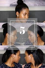 Bangs look pretty and youthful, while layered hair can allow you to thin out thick hair or add fullness to fine hair. 5 Easy Hairstyles For Relaxed Hair Relaxed Hair Relaxed Hair Journey Easy Updos For Medium Hair