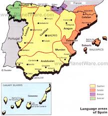 As observed on the physical map of spain, the terrain of the land is highly undulating. Map Of Language Areas Of Spain Planetware