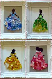 Diy Disney Princess Button Art Crafts Button Crafts Disney Diy