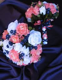 Hey I Found This Really Awesome Etsy Listing At Https Www Etsy Com Listing 227744837 Navy And Coral Re Navy Wedding Flowers Wedding Bouquets Wedding Flowers