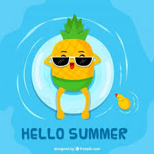 Hello Summer Background With Cute Pineapple Cartoon Cute Summer Backgrounds Hello Summer Cute Pineapple