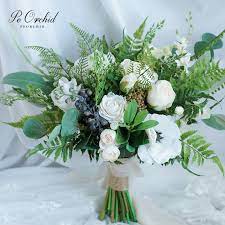 10 of the most popular wedding flowers ever. Peorchid Greenery White Wedding Bouquets 2019 Trending Spring Summer Rose Floral Artificial Brides Flowers Bridal Bouquet Wedding Bouquets Aliexpress