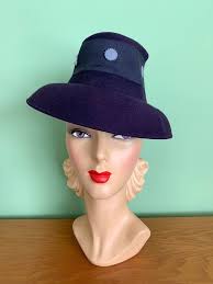 1940s Henry Pollak New York Creation Purple Hat