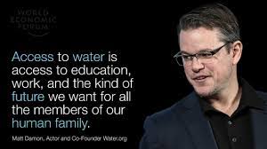 Profile of matt damon's support for charities including unicef, one campaign, and red cross. Access To Safe Water Means So Much Water Matt Charity The Help