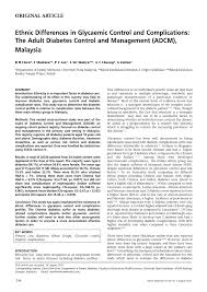 Poliklinik ria is located at no. Pdf Ethnic Differences In Glycaemic Control And Complications The Adult Diabetes Control And Management Adcm Malaysia