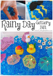Rainy Day Sensory Bin Weather Theme Preschool Weather Sensory Bins