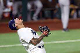 Julio Urias Of The Los Angeles Dodgers Celebrates After Closing Out In 2021 Dodgers Los Angeles Dodgers Atlanta Braves
