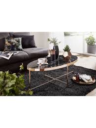 Die modernen couchtische von diotti.com sind die. Finebuy Couchtisch Marmor Optik Schwarz Oval Tisch 110x56 Cm Kupfer Metallgestell Grosser Wohnzimmertisch Klingel