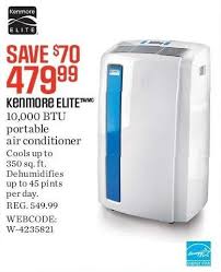 Get free shipping on qualified 10000 btu portable air conditioners or buy online pick up in store today in the heating, venting & cooling evaporative air coolers offer a ventless portable air conditioner option. Sears Kenmore Elite 10 000 Btu Portable 3 In 1 Air Conditioner Dehumidifier Fan Redflagdeals Com