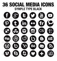 Black And White Social Media Icons For Email Signature Social Media Icons Social Media Icons Black Social Media Icons Icon Set Vector