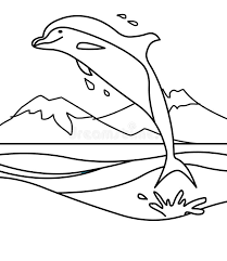 Let's draw a dolphin and color it in! Dolphin Coloring Page Stock Illustration Illustration Of Colors 86204889