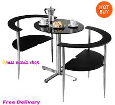 Small Dining Table Set Chairs Furniture Black Modern Bistro Glass Breakfast Sets Buy Dining Table Dining Table Chairs Tempered Glass Table Top