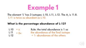 Part 4 Calculating The Abundance Of More Than 2 Isotopes Using Algebra Algebra Abundance Lesson