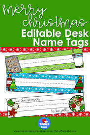 Editable Christmas Desk Name Tags Desk Name Tags Classroom Christmas Activities Winter Classroom Activities