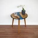 Amazon.com: 20" Resin Walnut Round Side Table | Epoxy End Table ...