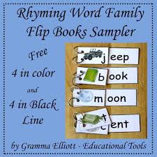 Rhyming Word Family Flip Books Sampler For K 1 2 Word Families Rhyming Words Flip Book