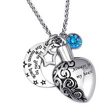 The tiny chamber for the ashes is permanently sealed, so you can carry them everywhere conveniently and securely. Cremation Urn Aways In My Heart I Love You To The Moon And Back Memorial Ash Holder Pendant Necklace Urn Heart Necklace Jew Urn Necklaces Pendant Necklace Necklace
