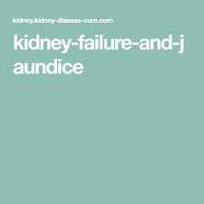 Kidney Failure And Jaundice Kidney Disease Diet Kidney Kidney Failure