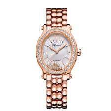 Rose gold stylish watches watches for men. Chopard Happy Sport Oval 18k Rose Gold And Diamonds Watches Manfredi Jewels