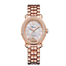 Rose gold stylish watches watches for men. Chopard Happy Sport Oval 18k Rose Gold And Diamonds Watches Manfredi Jewels