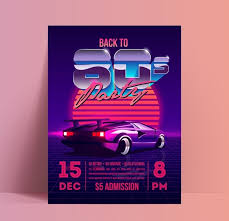 Check spelling or type a new query. Premium Vector Back To Party Poster Or Flyer Template With Retro Vaporwave Or Synthwave Aesthetic Illustration Of The Vintage Supercar At Sunset On Purple Background