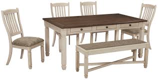 Chair and table cottage style. Bolanburg Dining Table And 4 Chairs And Bench Dining Room Groups Steffy Home Furnishings