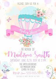 Hot Air Balloon Baby Shower Invitation Watercolor Baby Shower Etsy Hot Air Balloon Baby Shower Invitations Hot Air Balloon Invitation Watercolor Baby Shower Invitations