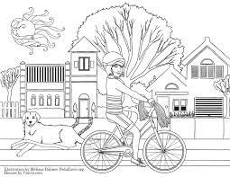 These spring coloring pages are sure to get the kids in the mood for warmer weather. Cora Rides A Bike Coloring Page Pedal Love