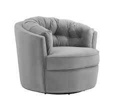 A comfortable foam fill makes it as plush and inviting as it looks, while the solid wood frame and stainless steel legs set a sturdy foundation. Kennedy Grey Swivel Chair Tov Furniture