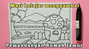 60 gambar mewarnai seru bagus dan mudah untuk anak lengkap. Cara Menggambar Pemandangan Rumah Jamur Youtube