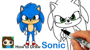 How To Draw Sonic The Hedgehog New Youtube How To Draw Sonic Cute Easy Paintings Cute Disney Drawings
