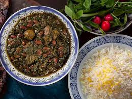 Ghormeh sabzi has the distinctive flavor of cooked herbs. Ghormeh Sabzi Traditional Stew From Iran