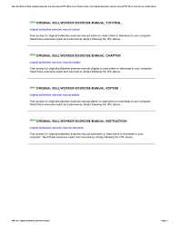 Original Bullworker Exercise Manual