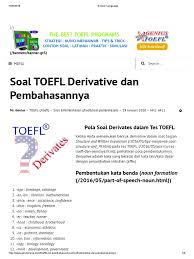 Soal toefl dan pembahasannya pdf 2016. Derivative