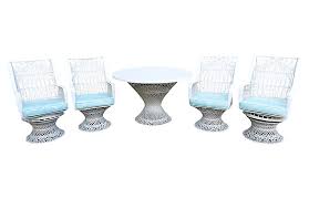Vintage russell woodard spun fiberglass patio chairs two woodard spun fiber chairs, excellent condition. Interesting Things Russell Woodard Fiberglass Patio Set One Kings Lane