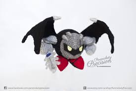 Crochet Dark Meta Knight Amigurumi Wired Meta Knight Knight Kirby