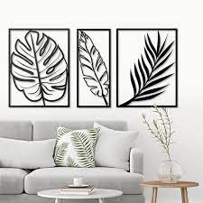 Black Leaves Metal Decor Set Banana Monstera Fern Leaves Metal Wall Decor Floral Metal Wall Art Housewarming Gift Tropical Wall Art Floral Metal Wall Art Tropical Wall Art Metal Wall Decor