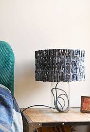 How To Make A Unique Table Lamp With A Denim Lampshade Lamp Shade Creative Lamp Shades Floor Lamp Shades