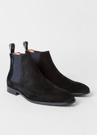 Mens black italian suede chelsea ankle boots smart casual desert dealer slip on. Men S Black Suede Gerald Chelsea Boots By Ps Paul Smith Thread Com