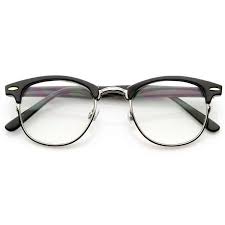 Half Black And Clear Glasses Vintage Black Silver Rx Optional Clubmaster Glasses 2946zu 31 Liked On Polyvore Featuring Acces Half Frame Glasses Horn Rimmed Glasses Vintage Eye Glasses