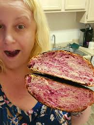 Valentine's Day Sourdough Loaf with Dragon Fruit and Chocolate Marble Design