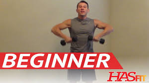 15 Minute Beginner Weight Training Easy Exercises Hasfit Beginners Workout Routine Strength