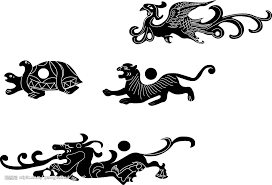 瑞獸 青龍 白虎 玄武 朱雀 china art chinese patterns drawing inspiration